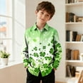 thumbnail image 5 of KyCheLot Boys St Patrick's Day Shirt Printed Button down Shirts Casual Long Sleeve Blouse 3-16 Years, 5 of 7
