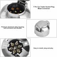 thumbnail image 3 of -Adaptador de remolque, adaptador de enchufe de enchufe de remolque de coche de 7 pines, conector de metal plateado para remolque de barra de remolque de caravana de 12 V, 3 of 5