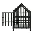 thumbnail image 4 of Noaman Peaked Roof Dog Crate with 360° Casters - 52" Extra-Large Metal Kennel）, 4 of 20