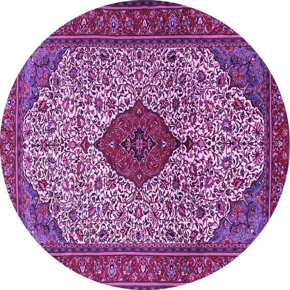 Ahgly Company Indoor Round Persian Purple Traditional Area Rugs, 5' Round