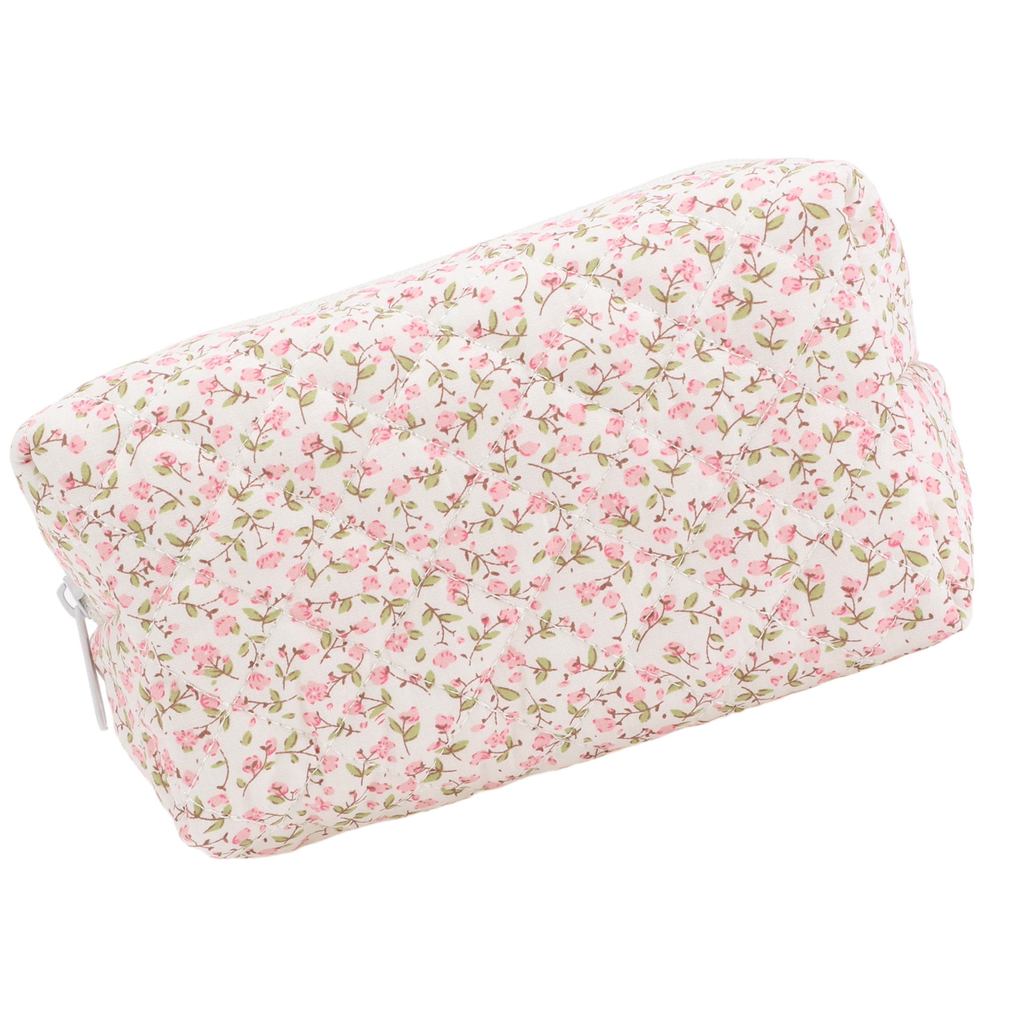 Unique Bargains 1 Pc Women Portable Little Flower Pattern Makeup Bag Pink