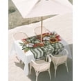 thumbnail image 3 of 60x84 Inch Outdoor Tablecloth with Umbrella Hole Zipper Rectangle Sage Green Floral Rectangular Tablecloths Outside Waterproof Rustic Pumpkin Sunflower Botanical Striped Patio Table Cover for Picnic, 3 of 8