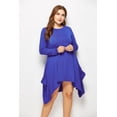 thumbnail image 3 of U.Vomade Women's Fall Plus Size Dress Solid Color Round Neck Long Sleeve Pocket Dress, 3 of 6