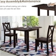 thumbnail image 6 of Espresso 3-Piece Drop Leaf Dining Table Set with 2 X-Back Chairs, Space-Saving Kitchen Nook Set for Small Spaces, Solid Wood Construction, 6 of 10