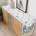 thumbnail image 4 of Spring Hydrangeas Table Runner 90 Inches Long Farmhouse Dress Scarves, Purple Floral Butterfly Leaves Dining Tablerunner for Coffee Table/Kitchen Island/Party Décor, 13" x 90", 4 of 8