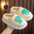 thumbnail image 6 of LIIPEE Girls Boys Slippers Cartoon Animal Closed Toe Non- Soft Sole On Warm Lined Plush Shoes Girl Leisure Daily Slipper,White,3.5-4 Years, 6 of 6