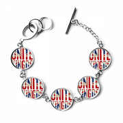 Britain UK Flag Big Ben Union Jack Bracelet Chain Charm Bangle Jewelry