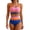 Orange, variant on Women 2 Piece Summer Swimwear Colorblock High Waisted Bikini Sets Butt Lifting Swim Bottom Wide Straps Sporty Swimsuits