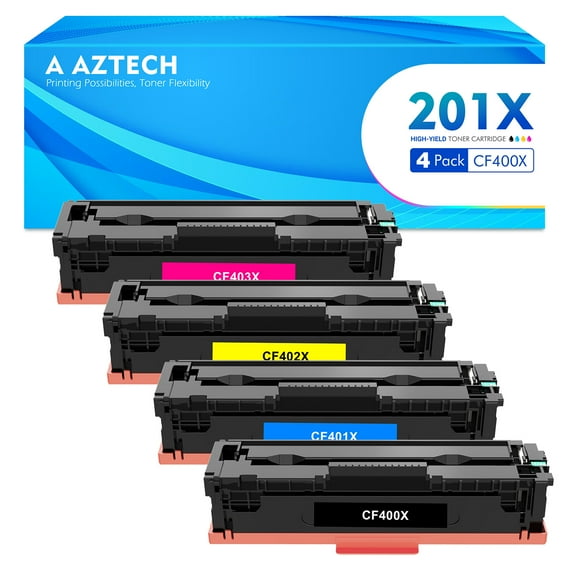 4-Pack 201X Toner Cartridges Compatible for HP 201X 201A CF400X CF401X CF402X CF403X use with HP Color Laserjet Pro MFP M277dw M252dw M252n M252 M277n M277c6 (Black,Cyan,Magenta,Yellow)