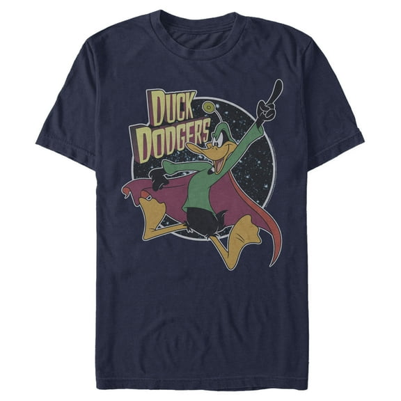 Men's Looney Tunes Duck Dodgers in Space Graphic Tee Navy Blue Medium
