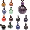 thumbnail image 2 of Natural Crystal Round Beads Balls Chakra Quartz Necklace Pendant Healing Reiki, 2 of 6