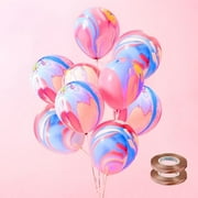 WEEKS 60pcs Tie Dye Balloons + ribbons(132ft) 10inch Tie Dye Balloons V-031