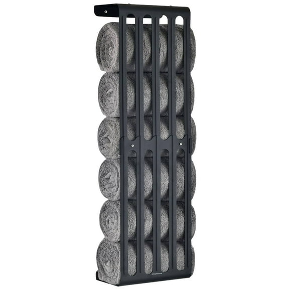 simpletome Towel Storage Rack Adjustable Height Wall Mount Bathroom Shelf Organizer Carbon Steel