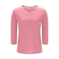 thumbnail image 5 of Mgmyaa Womens 3/4 Length Sleeve Tops 2025 Summer V Neck Tee Shirts Dressy Casual Work Tunic Blouses Spring Clothes, 5 of 7