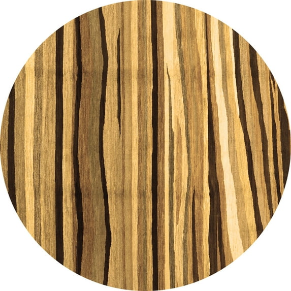 Ahgly Company Indoor Round Abstract Brown Contemporary Area Rugs, 6' Round