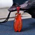 thumbnail image 2 of HIJONES Women's Animal Cicada Pendant Necklace Stone Personalized Delicate Charm Chain Jewelry Red, 2 of 3
