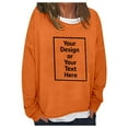 thumbnail image 5 of Fiaer,Oversized Loose Fitting Sweatshirts for Women Casual Cute Crew Neck No Hooded Hoodies Solid Fall Pullover Workout Plain Y2k Comfort Tops Orange XXL, 5 of 9