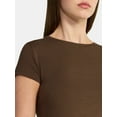 thumbnail image 4 of No Boundaries Crew Neck Tee with Short Sleeves, 1 or 3-Pack, Women’s Sizes XXS-XXL, 4 of 5