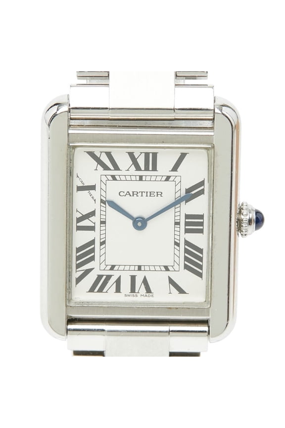 Pre-Owned Cartier Tank Solo SM W5200013 Quartz White Dial Stainless Steel Women's Watch CARTIER