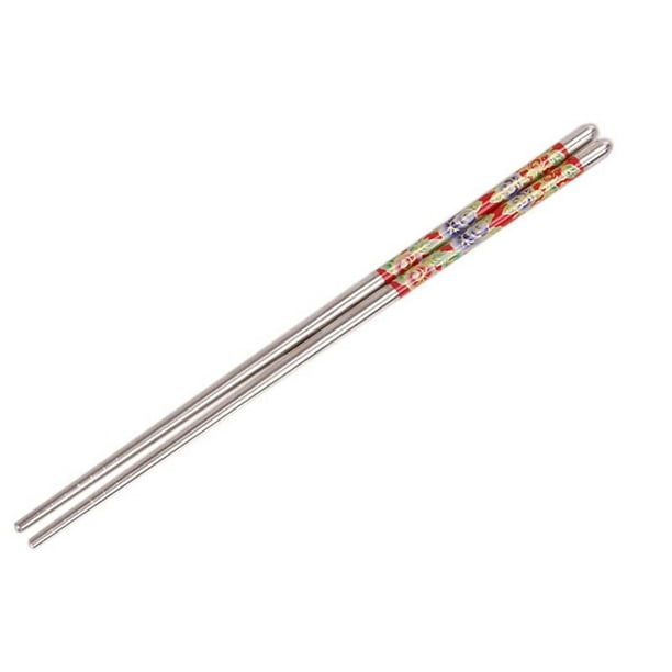 Palillos de acero inoxidable reutilizables multicolores 304, aptos para lavavajillas (1 par)