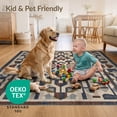 thumbnail image 4 of ODIKA 4'x6' Ultra-Soft Area Rug, Navy Abstract Absract Geometric Interlocking Border Pile None Washable, Bare feet friendly, Silk-Touch for Bedroom Home office, 4 of 7