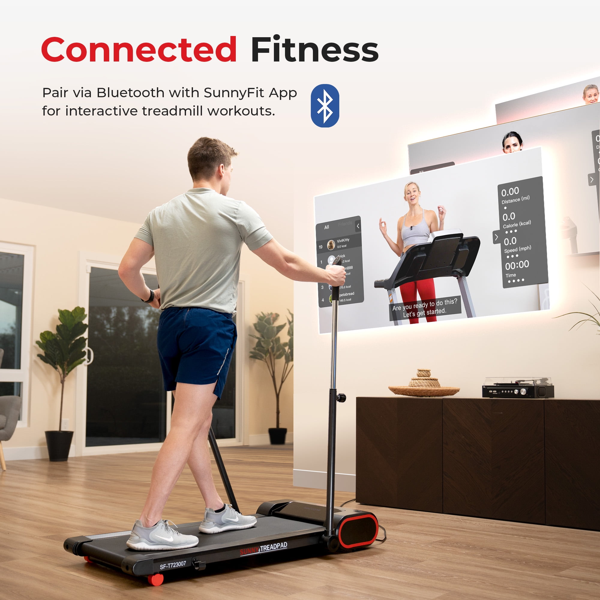 Slim folding treadmill trekpad with arm exercisers sale