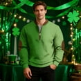 thumbnail image 4 of Ceisia Men's Casual Striped Half Button Round Neck Pullover with Pocket Daily Fashion Top Gift, 4 of 5