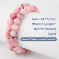 thumbnail image 4 of about 74~80pcs Natural Cherry Blossom Jasper Beads 10~10.5mm Dyed Gemstone Beads Round Loose Spacer Beads Smooth Pink Beads - 1.2mm Hole, 4 of 9