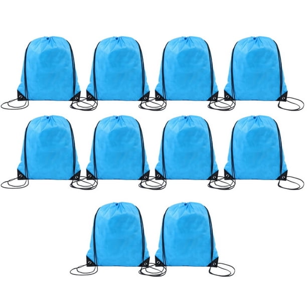 Bolsa de Poliéster con Cordón para Deportes, Maratón, Bolsa de Almacenamiento con Cordón, Bolsa con Cordón Azul