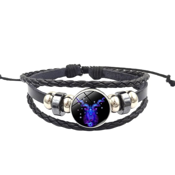 Moda doce constelaciones pareja pulsera cuero artificial pulsera multicapa Wmkox8yii fajkfhkj979