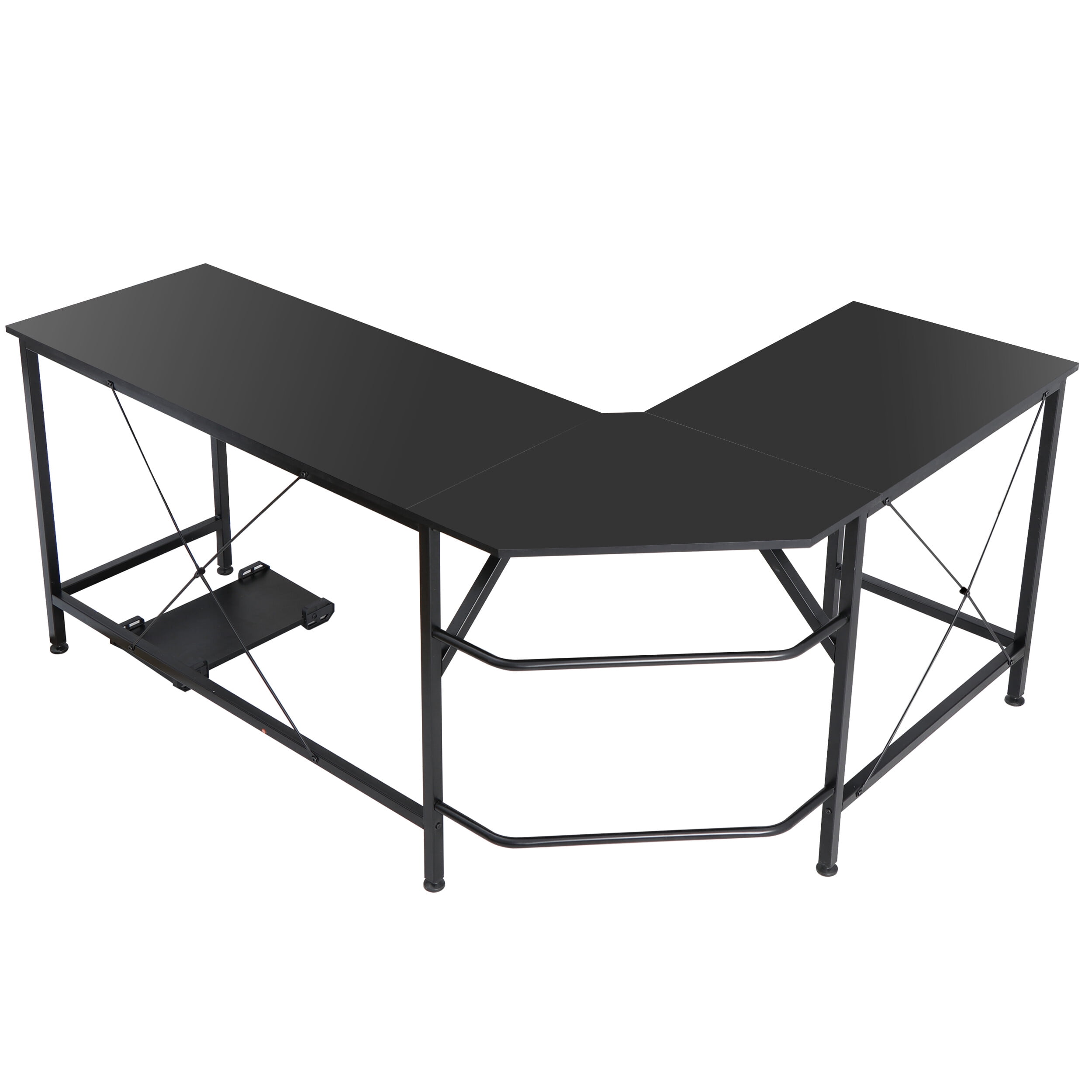 ZenSports 66” Large L-Shaped Gaming Desk Reversible MDF Computer Desk Black