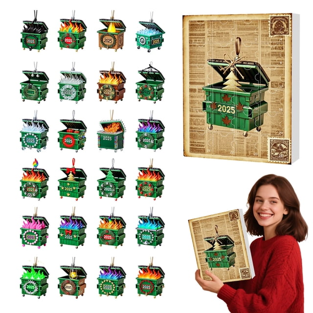 Calendario de Navidad 2025 con 24 Regalos Sorpresa | Incluye Muñecos Bebé 2D y Colgante Navideño | Fácil de Colgar y Reutilizable | Decoración Festiva para El Árbol de Navidad | Material Acrílico | 1