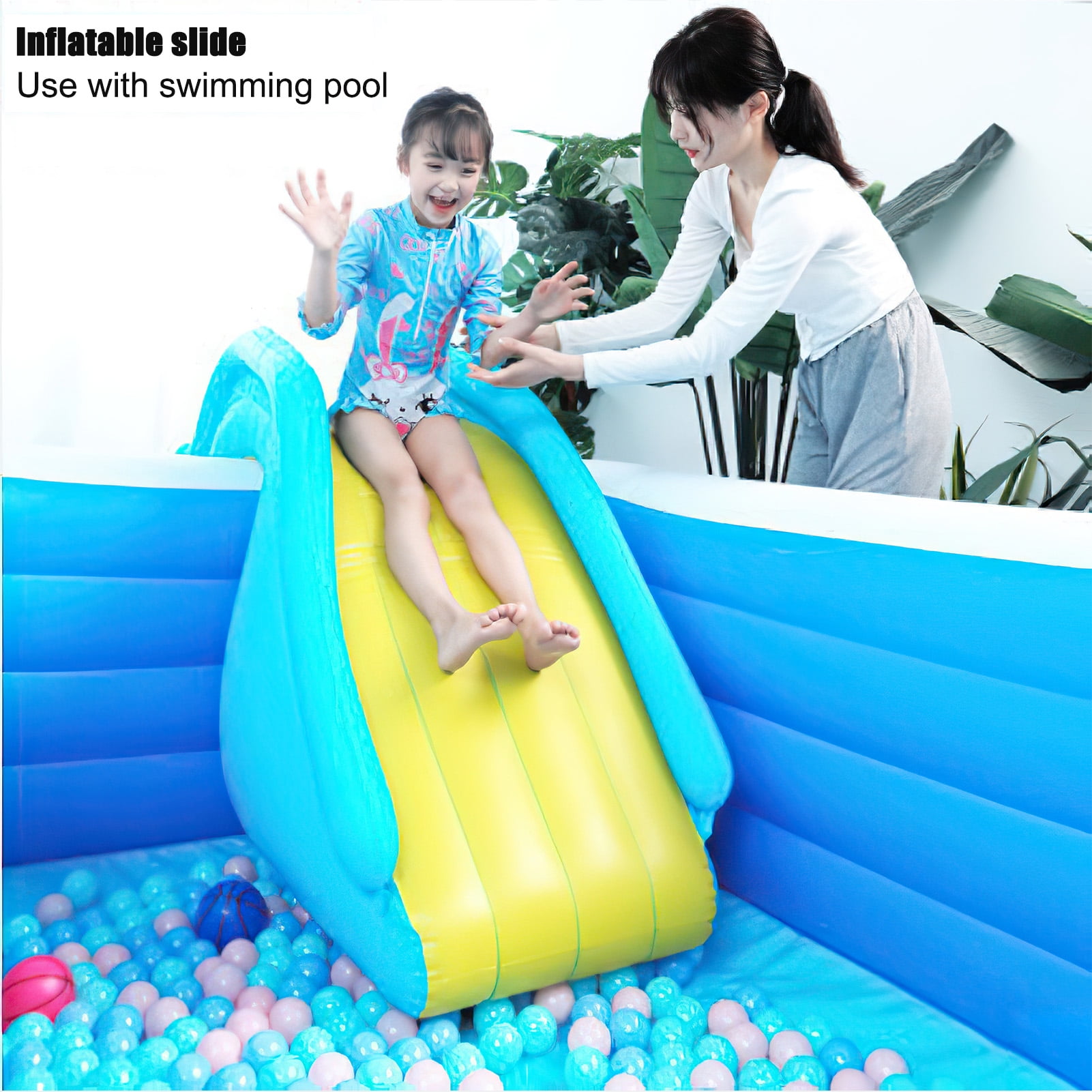 Dolu 3 in 1 My First Slide and Inflatable Blow Up Pool ball Pit Set Garden Indoor Outdoor Playground Equipment Kids Childrens Toddler Toy Playset