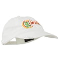 thumbnail image 5 of Christmas Holly Leaves Embroidered Washed Cap - White OSFM, 5 of 5