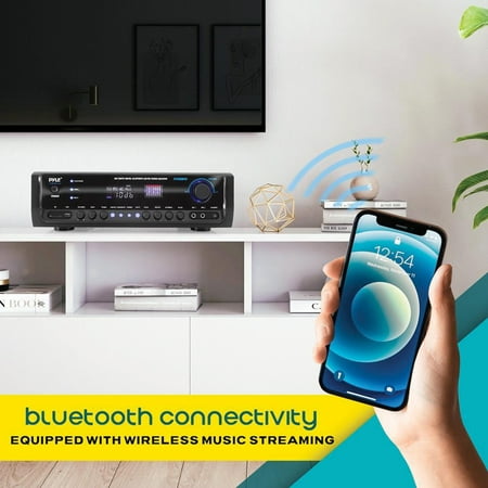 PYLE - Digital Home Theater 300W 4- channel Bluetooth Stereo Receiver - Black