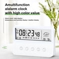 thumbnail image 2 of Sala de estar Desktop Digital Alarma Reloj de plástico Cuenta regresiva Temporizador Calendario Temperatura Humedad Medidor de humedad Bajo Ruido Home Supplies Blanco Tipo 2 Methold HA010357-04, 2 of 6