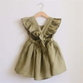 thumbnail image 4 of Tiijoy Girls Sleeveless Ruffle Cotton Dress Solid Backless Casual Dress, Sizes 18-24M, 4 of 5