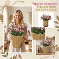 thumbnail image 2 of Woven Plant Pot Rattan Planter Basket Scalloped Edge Flower Pot,Handmade Decorative Container with Drip Tray for Indoor Potted Plants,Rustic Boho Farmhouse Style Home Office Garden Decor, 2 of 6