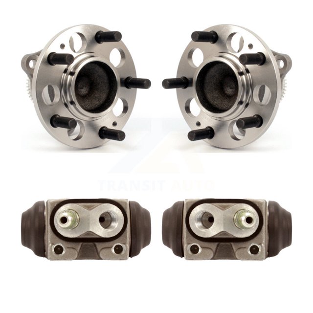 Transit Auto Rear Wheel Cylinders and Hub Bearing Assembly Kit for Car 2011 Hyundai Elantra 1.8L - Left Right Side (Driver Passenger) K7D-101912
