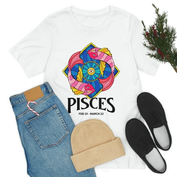 Pisces (February 19 - March 20) Unisex Jersey Short Sleeve Tee