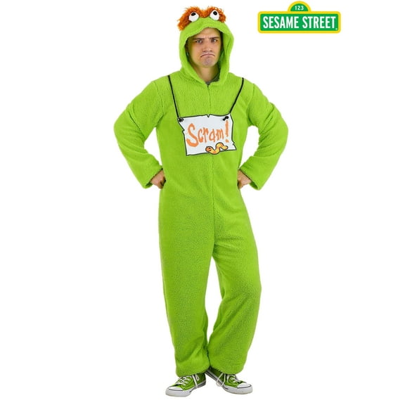 Adult Oscar the Grouch Onesie Costume