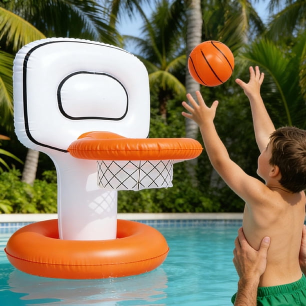 Panier de basket-ball gonflable avec Balle pour piscine, jeu de basket flottant, sports