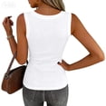 thumbnail image 4 of Trgacdwlo Women's Scoop Neck Ribbed Tank Tops Summer Basic Sleeveless Shirts Women Fitted Casual Shirts for Women White S, 4 of 8