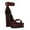Dark Red, variant on XYD Women Open Toe Block Chunky High Heels Ankle Buckle Strap Platform Sandals Fashion Party Events Shoes Size 5 White