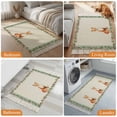 thumbnail image 4 of Kitchen Runner Rugs, Watercolor Flower Fox on Burlap 2'x4' Throw Rug with Tassels, Spring Floral Leaves Animal Washable Soft Floor Carpet Runner for Hallway Bedroom Bathroom Laundry Room, 4 of 9