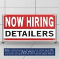 thumbnail image 3 of Now Hiring Detailers 13 oz Heavy Duty Vinyl Banner Jobs Available Auto Detailing Help Wanted Sign for Business Advertising Indoor/Outdoor Single-Sided with Metal Grommets (1.5x5 ft, Wh & Re & Bk), 3 of 6