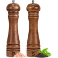 thumbnail image 1 of Set 2 Molinillos Sal y Pimienta Madera Roble Sólida Núcleo Cerámico Ajustable 8 Pulgadas, 1 of 5