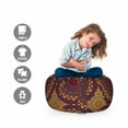 thumbnail image 2 of Moroccan Storage Toy Bag Chair, Oriental Art Style Mandala Motifs Vintage Design Inspirations, Stuffed Animal Organizer Washable Bag, Large Size, Plum Petrol Blue Yellow, by Ambesonne, 2 of 3