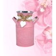 thumbnail image 5 of Milk Can Galvanized Chic Rustic Metal with Rope Round Iron Flowers Jug Vintage Bucket Vase(Pink), 5 of 5