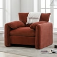 thumbnail image 2 of Modern Style Chenille Oversized Armchair Accent Chair Single Sofa Lounge Chair 38.6’’ W for Living Room, Bedroom, Claret Red, 2 of 6